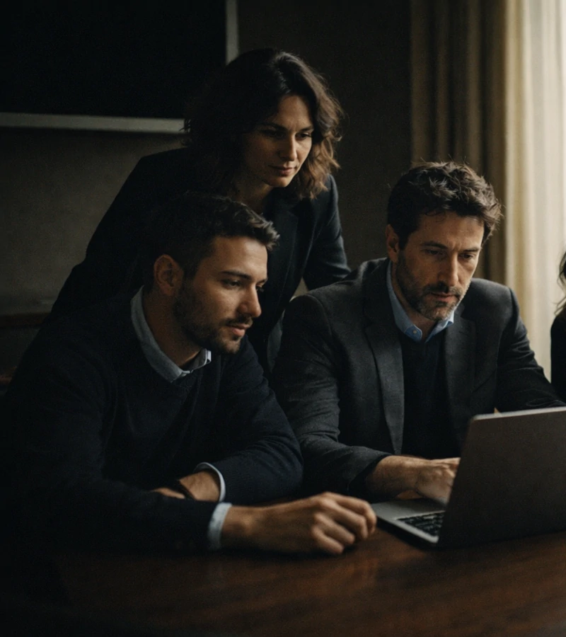 Persone al lavoro con tecnologia